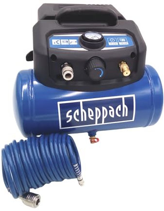 Scheppach Druckluft Kompressor HC06 mit Schlauch 6L 9,7kg ölfrei Druckluftgerät