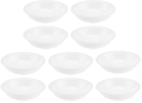 Healeved 10 Pcs Round Condiment Dishes - Dipping Bowls, White Small Bowls for Dips, for Ketchup BBQ Sauce or Seasoning - Spice Bowl Seasoning Serving Cups