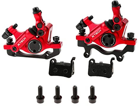 Hydraulic Disc Brakes Set with Aluminum Oil Pressure Caliper,HB-100 MTB Line Pulling Hydraulic Disc Brake Calipers Front + Rear, Hydraulic Disc Brake Calipers for MTB Bike, E-bike, Folding Bike
