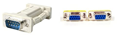 StarTech.com NM9MF DB9 RS232 Serial Null Modem Adapter, Null Modem Adapter, DB-9 (M) to DB-9 (F) & GC9SF Slimline DB9 Serial Gender Changer, F/F, Serial Gender Changer, DB-9 (F) to DB-9 (F)