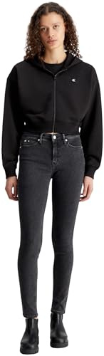 Calvin Klein Jeans Damen CK EMBRO BADGE ZIP-THROUGH J20J222885, Black (CK Black), M