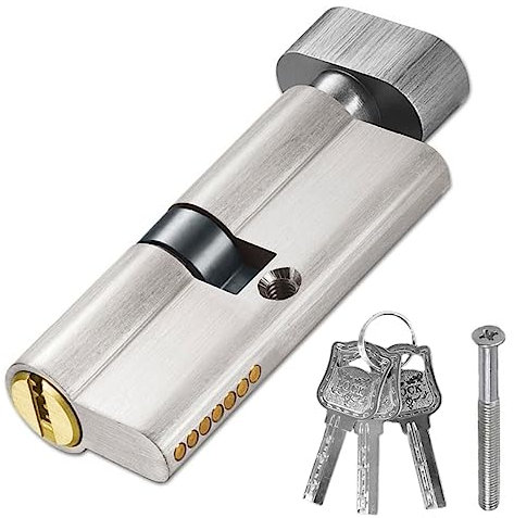 35T/35 Thumb Turn Euro Cylinder Lock (70mm), Gate Lock with 3 Keys, Anti-Drill and Anti-Pick Barrel Profile Lock for Wooden, UPVC and Composite Doors