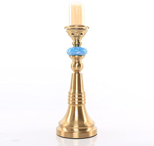 HEXEH Kerzenhalterhalter Retro Licht Luxus Kerzenständer Kreatives Wohnzimmer Kerzenständer Desktop Center Dekoration Studiengang Home 11,8 Zoll Kandelaber