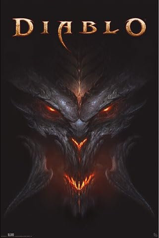 Diablo - Dämon - Poster Druck - 61x91,5 cm + 2 St Posterleisten Alu 63 cm