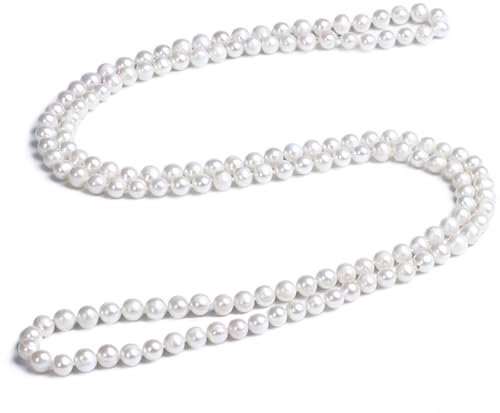 Jrysxc Echte Perlenkette für Frauen, echte Süßwasser-Zuchtperlen, Perlenkette für Hochzeit, Teeparty, Perlenketten für Hochzeit, Arbeitsreise, schönes Geschenk für Damen und Mädchen