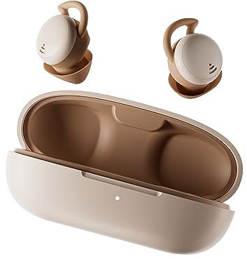 Xmenha Mini Écouteurs Bluetooth de Sommeil pour Les dormeurs de Petits Oreilles Casque sans Fil Intra-Auriculaires Bluetooth 5.3 à Réduction de Bruit HiFi Stéreo avec Microphone Beige