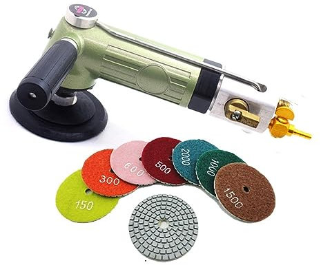 NOALED Broyeur d'air 3 4 5 , Ponceuse pneumatique à Main avec Alimentation en Eau pour Pierre, métal, carrelage, polisseuse à Air, Pierre Humide, marbre, Granit, largement utilisée
