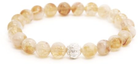 BERGERLIN Naturstein Perlenarmband Damen Herren, 8mm, 925 Silber | Naturstein Armband Damen 8mm: echte Heilsteine, 925 Silberperle mit Mantra – vom deutschen Prüflabor bestätigt.