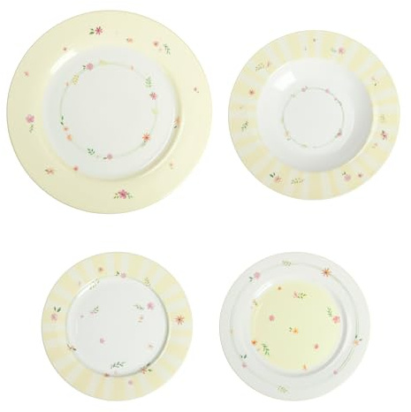 BRANDANI Polline Giallo Servizio Tavola Piatti Set 18 Pezzi Porcellana
