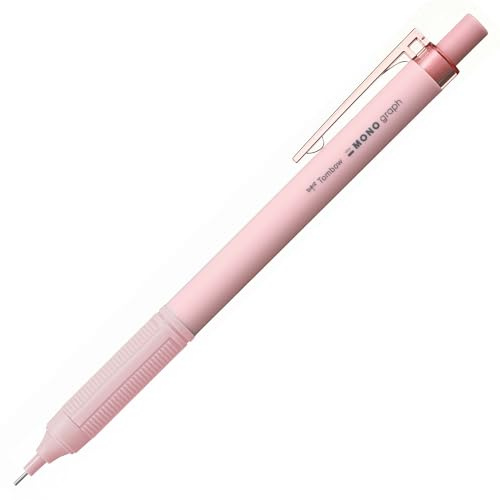 Tombow - Portaminas MONO Graph Lite en Colores Smokey - Lápiz con Goma recambiable - Portaminas con Mina de 0,5mm y Cuerpo Antideslizante Color Rosa Ahumado