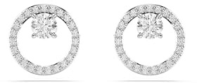 Swarovski Clous d'oreilles Constella, Taille ronde, Blanches, Métal rhodié