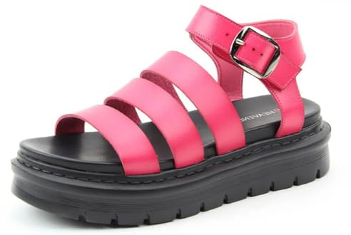 Heavenly Feet Saffron Fuchsia Synthetic Leather Womens Sandals Standard Fit 6