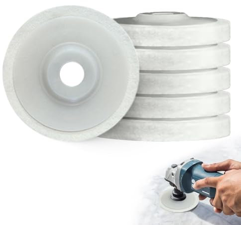 Winkelschleifer Wolle Schwabbelscheibe, Polieraufsatz Winkelschleifer, Polierscheibe Winkelschleifer 125mm Schleifschleifen Tool Set für Polieren von Glas Keramik Kunststoff (8)