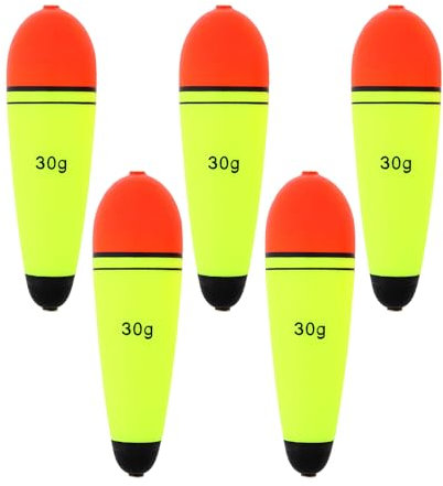 OriGlam Flotteurs de pêche en mousse EVA, flotteurs de pêche glissants, bouées de pêche en EVA pour eau douce et eau salée (5 pièces, 30 g)