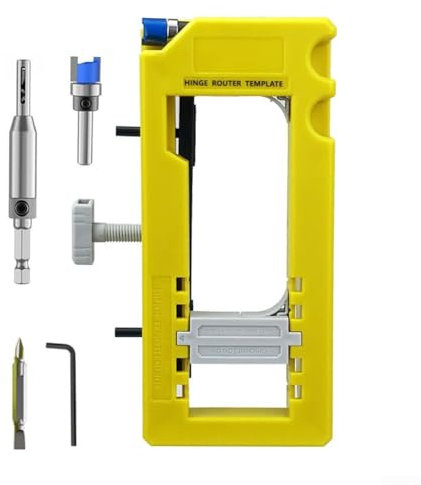 Oniissy Door Hinge Mortise Jig Kit,Door Hinge Routing Template Kit,Door Hinge Router Template with Silicone Non-Slip Pads,Door Hinge Installation Kit