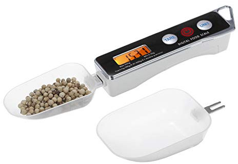 Hanzete Digital Spoon Scale Electronic Measuring Spoon Scale Household Kitchen Spoon Scale Food Scale with Tare Function Capacity 0.05g to 500g Support Unit g/oz/gn/ct/DWT