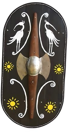 Wikinger 28 Zoll Keltischer Kampfschild Mittelalter Schild Keltischer Krieger Schild Keltischer Knoten Schwarz, Schwarz, 71 cm