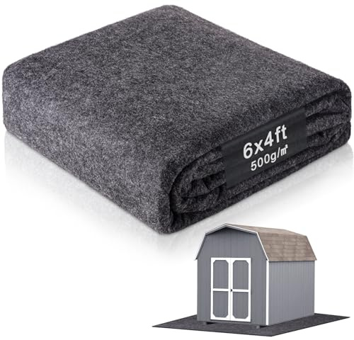 6 x 4 Ft Storage Shed Floor Mat—Waterproof PE Backing, 500g/㎡ Thick, Washable, Dustproof, and Anti-Slip Pad for Patio, Motorcycle, and Carport to Protect Flooring from Wear