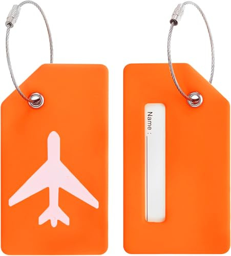 KINDOYO 2 Stück Kofferanhänger mit Adressschild - Gepäckanhänger Koffer Schild mit Edelstahlkabel und Wasserdichte PVC Namensschild, Luggage Tags für Gepäck Koffer Tasche Handtasche