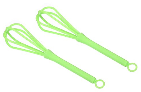 PATIKIL 2Pcs Fouet pour Coloration Capillaire Mini Fouet Vert | en Plastique, pour Mélangeur de Coloration Capillaire, Outil de Coiffure, pour Crème de Teinture Outils de Soin