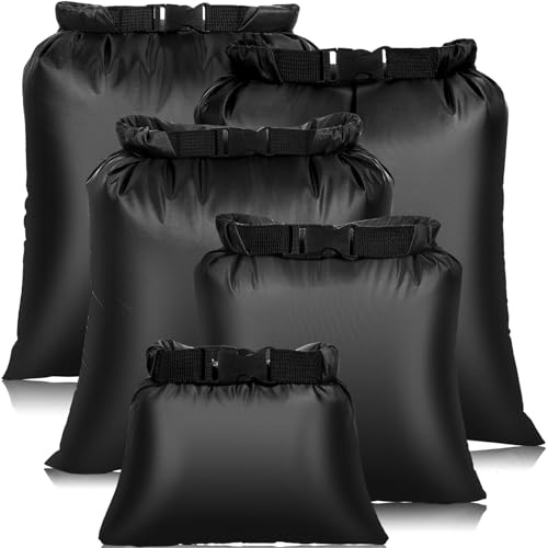 5 Stück Wasserdichte Aufbewahrungsbeutel, Wasserdichter Packsack 2/3/4/5/8L Wassersport Säcken Leicht Trockener Sack Waterproof Dry Bags Wasserdichte Taschen für Boote Wassersport Wandern Camping