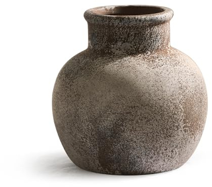 LNXMES Vaso decorativo in stile rustico, in ceramica, decorazione vintage, per soggiorno, tavolo da pranzo, tavolino da caffè, piccoli vasi decorativi per la decorazione della casa (piccolo)