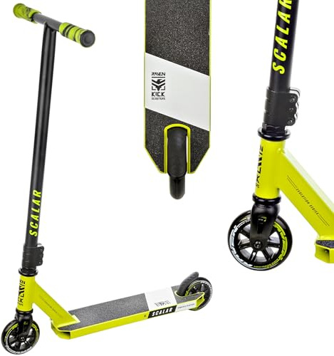 RAVEN Scooter Stunt Tricks Roller Kickscooter für Kinder Erwachsene |100mm PP+ PU Räder | ABEC-7 Kugellager (Evolution Scalar Lime, 100 mm)