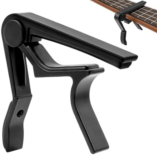 iPobie Cejilla de Guitarra,Cejilla Guitarra Española,Aleación de Aluminio Guitar Capo,para Guitarra Eléctrica Acústica Clásica Folk Ukelele Bajo,Negro