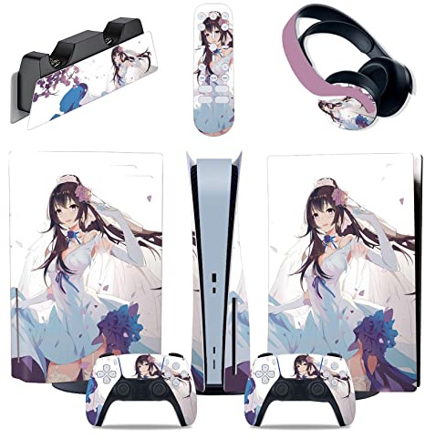 Piel Calcomanía Para PS5 Consola Disc Edition & Digital Pegatina Vinilo Calcomanía Cubierta Para Ps5 Mando & Estación Carga & Auriculares & Multimedia 95584 Piel(Disc Version)