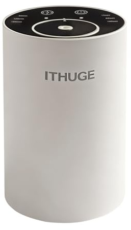 ITHUGE Waterless Essential Oil Diffuser, Portable Nebulizer with 3 Intensity Levels, Battery Powered for Car Home Office (White)