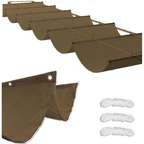 Retractable UV Resistant Wave Sun Shade Sail - Waterproof Canopy Cover for Garden Patio & Sunroom (Coffee 1.2x9m) - Sun Protection Solution