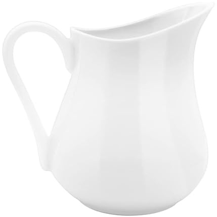 MAGICLULU Petit Pichet à Lait en Céramique Blanc 250 Ml Poignée, Résistant la Chaleur, Multifonction pour Café et Sauces à Domicile Café