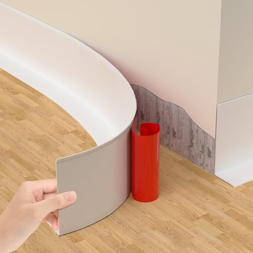 Weichsockelleiste Selbstklebend Weiß 6m Pvc 50x20mm | Flexible Knickleiste Für Küche, Bad Und Altbau. Selbstklebender Wandabschluss Ohne Bohren, Einfache Montage
