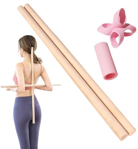 Träningssticka | 2 stycken träningsstav | Stång för korrigering av nackpuckel,För löpare, nybörjare, proffs, hemmabruk, kontor, gym, studio, vardagsrum