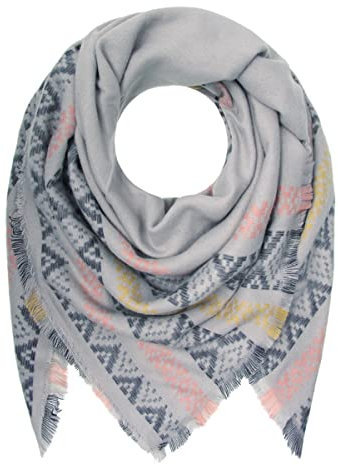 Majea XXL Damen Winterschal, hellgrau Schals Strickschal Jacquard Winterschal Scarf, weiches Material, gute Qualität Damen Artikel-Nr.440498