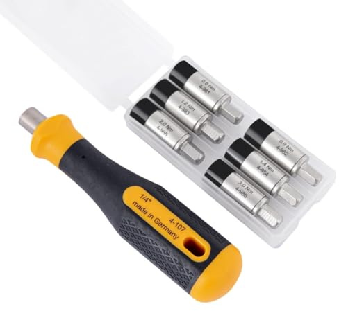 Bernstein Werkzeug GmbH Torque Adapter Set 7-Piece 0.6 to 3.0 Nm for 1/4 Inch Bits and Screwdriver Handle Precise Torque Wrench Tool