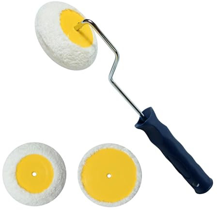 Nichiyo Corner Paint Roller Kit, 3 Pieces Mini Drywall Corner Roller for Use with Water-Based, Oil Or Enamel Paints Edger Corner Paint Roller Tool for Home Office Wall Painting Decoration