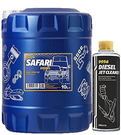 MANNOL 10l, 7404 Safari 20W-50 API SN/CH-4 + Diesel Jet Cleaner Düsenreiniger - Kraftstoff Additiv 250 ml