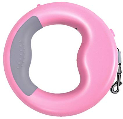 Versenkbare Hundeleine, Rutschfester 360-Grad-Griff Einziehbare Kleine Mittelgroße Hundeleylonleine Mit LED-Taschenlampe Zum Gehen (Pink)