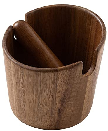 Baoblaze Espresso-Klopfbox, Kaffee-Klopfbox für Barista, Holz-Kaffeemühlen-Klopfbox, Espresso-Mülleimer, Kaffee-Klopfbox mit Abnehmbarer Klopfstange
