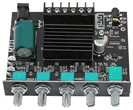 Scheda Amplificatore BT 2.1 Canali, Scheda Amplificatore di Potenza Digitale per Altoparlanti da 15‑100 W 4‑8 Ω, BT 5.0, Scheda Amplificatore di Potenza Bluetooth 12-24 V Stereo Ad Alta Potenza