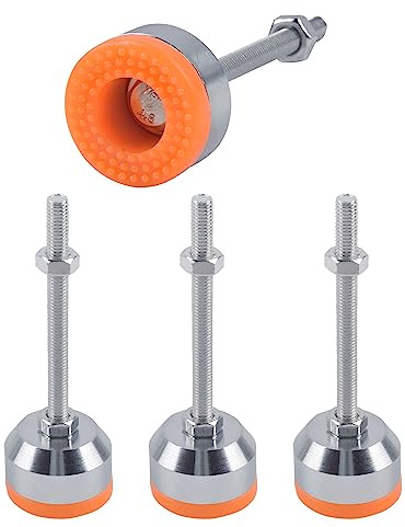 SPDYCESS 4 Stück Schwerlast Maschinenfuß, M8×80mm×Ø40mm Kohlenstoffstahl Nivellierfuß Einsteller Richtmaschine Pufferung Bodenschutz Lärm Reduzieren für Maschine Tisch Möbel Fuß