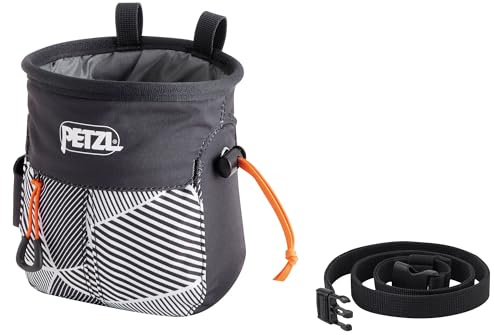 SAKAPOCHE Ergonomic Chalk Bag with Pocket and Belt, Black Dazzle