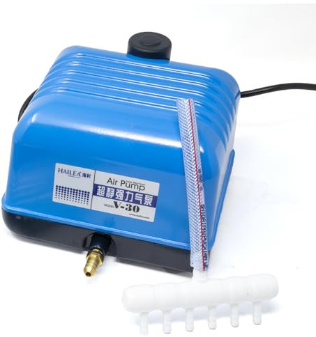 VIALIA Belüftungspumpe Teich V-30, 30W Pumpe, Teichbelüfter, hoher Luftstrom, Teich Sauerstoffpumpe, Luftpumpe