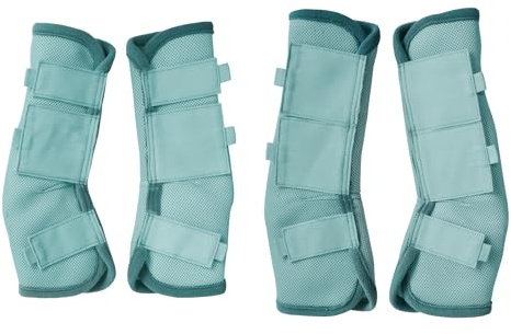 Gallopoff Fliegengamaschen Pferd 4er Set, Atmungsaktive Mesh Beinschützer | Atmungsaktives Mesh, schützt Pferdebeine vor Fliegen und Bremsen, verstellbarer Klettverschluss für sicheren Halt im Sommer