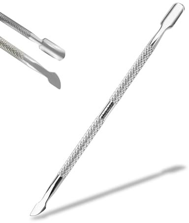 INLAQ® Profi Nagelhautschieber 12cm – Pro Pusher Nagelhaut - Edelstahl Cuticle Pusher 2-seitig – Ideal für Maniküre & Pediküre – Nagelhautentferner für Gel Nagellack – Präziser Nagelschieber