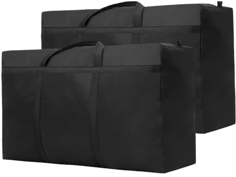 2 bolsas de almacenamiento de 120 L, 210D Oxford, organizador, resistente al agua, bolsa de transporte con asa reforzada para mudanzas, edredones, ropa de cama