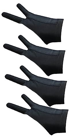 VILLCASE 4pcs Painting Glove Touch Feature Stretchy Fabric Glove for Drawing Comfortable for Daily Use Tablet Painting