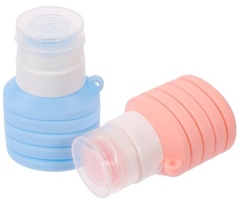 Beavorty Refillable Travel Bottles for Toiletries 2pcs 90ml Foldable Silicone Lotion Soap Containers Leak-proof Flip Lid Portable Travel Size Toiletry Bottles for Home and Trip