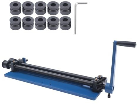 Sickenmaschine 1.2mm Dicke Bördelmaschine Bördelgerät Biegemaschine Rundbiegemaschine Manuell Blechbiegemaschine mit 4/6/7.5mm Runde Perlensätze 1.5/3/6mm Stufen-Sets